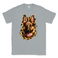 Heather Grey german shepherd leopard background Classic Tee - Jasminsmagicworld