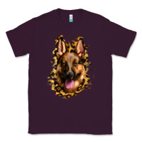 Plum german shepherd leopard background Classic Tee - Jasminsmagicworld