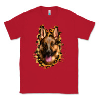 Red german shepherd leopard background Classic Tee - Jasminsmagicworld