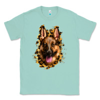 Seafoam german shepherd leopard background Classic Tee - Jasminsmagicworld