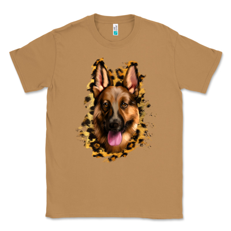 German Shepherd Leopard Background Classic Tee by Jasminsmagicworld | Teevron