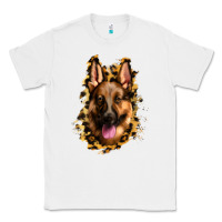White german shepherd leopard background Classic Tee - Jasminsmagicworld
