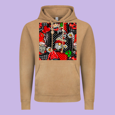 Ladybug Gnomes Seamless Pattern Vintage Hoodie Designed By Bundleandbundleshop