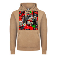 Vintage Coffee ladybug gnomes seamless pattern Vintage Hoodie - BundleAndBundleShop