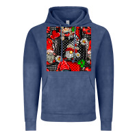 Vintage Denim ladybug gnomes seamless pattern Vintage Hoodie - BundleAndBundleShop