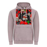 Vintage Zinc ladybug gnomes seamless pattern Vintage Hoodie - BundleAndBundleShop