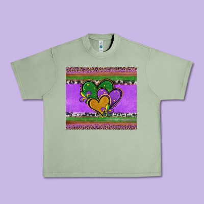 Mardi Gras Hearts And Fleur De Lis Urban Heavy Tee Designed By Jasminsmagicworld
