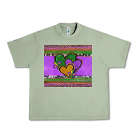 Oil Green mardi gras hearts and fleur de lis Urban Heavy Tee - Jasminsmagicworld