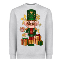 Heather Grey Christmas Nutcracker Heavyweight Sweatshirt - NancyCooperArtShop