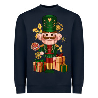 Navy Christmas Nutcracker Heavyweight Sweatshirt - NancyCooperArtShop