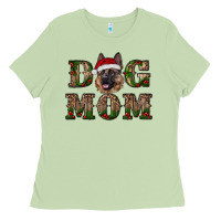 Matcha chriistmas dog mom with german shepherd Ladies Tee - RanaPortraitStore