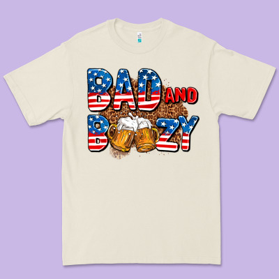 Bad And Boozy Usa Premium Tee Designed By Adodesignshop