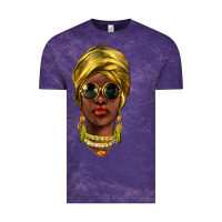 Cloud Purple african woman Vintage Tee - NancyCooperArtShop