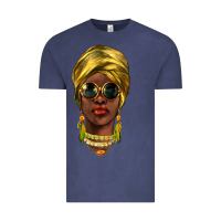 Vintage Denim african woman Vintage Tee - NancyCooperArtShop