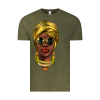 Vintage Olive african woman Vintage Tee - NancyCooperArtShop