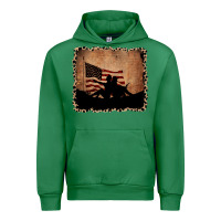 Emerald America Western Cowboy and Cowgirl Leopard Frame Urban Hoodie - CowCowDesign