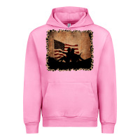 Fuchsia Pink America Western Cowboy and Cowgirl Leopard Frame Urban Hoodie - CowCowDesign