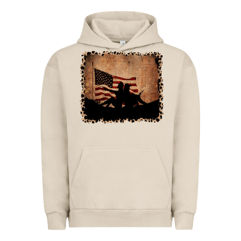 America Western Cowboy And Cowgirl Leopard Frame Urban Hoodie by CowCowDesign | Teevron