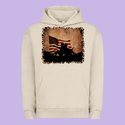 America Western Cowboy And Cowgirl Leopard Frame Urban Hoodie Designed By Cowcowdesign