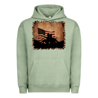 Pigment Oil Green America Western Cowboy and Cowgirl Leopard Frame Urban Hoodie - CowCowDesign