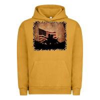 Pigment Peanut Butter America Western Cowboy and Cowgirl Leopard Frame Urban Hoodie - CowCowDesign