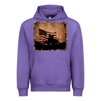 Tulip America Western Cowboy and Cowgirl Leopard Frame Urban Hoodie - CowCowDesign