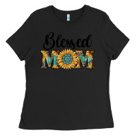 Black blessed mom Ladies Tee - RanaPortraitStore