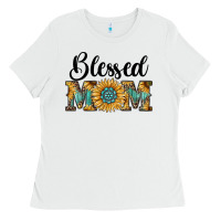 White blessed mom Ladies Tee - RanaPortraitStore