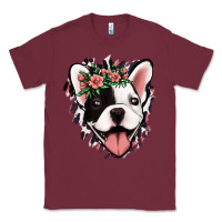Burgundy french bulldog floral Classic Tee - Jasminsmagicworld