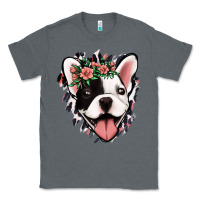 Charcoal Heather french bulldog floral Classic Tee - Jasminsmagicworld