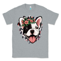 Heather Grey french bulldog floral Classic Tee - Jasminsmagicworld