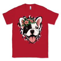 Red french bulldog floral Classic Tee - Jasminsmagicworld