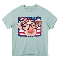 Arona american flag pig Heavy Core Tee - RanaPortraitStore