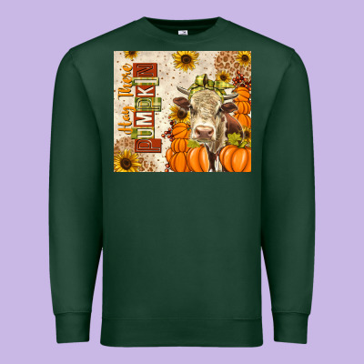 Fall Hay There Pumpkin Premium Sweatshirt Designed By Texasbilliewilder