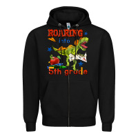 Black roaring into 5th grade Zipper Hoodie - BundleAndBundleShop