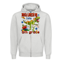 Dove Grey roaring into 5th grade Zipper Hoodie - BundleAndBundleShop
