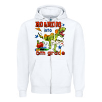 White roaring into 5th grade Zipper Hoodie - BundleAndBundleShop
