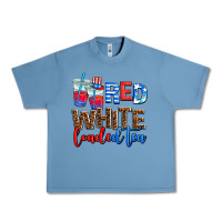 Pebble Blue Red white loaded tea Urban Heavy Tee - AdoDesignShop