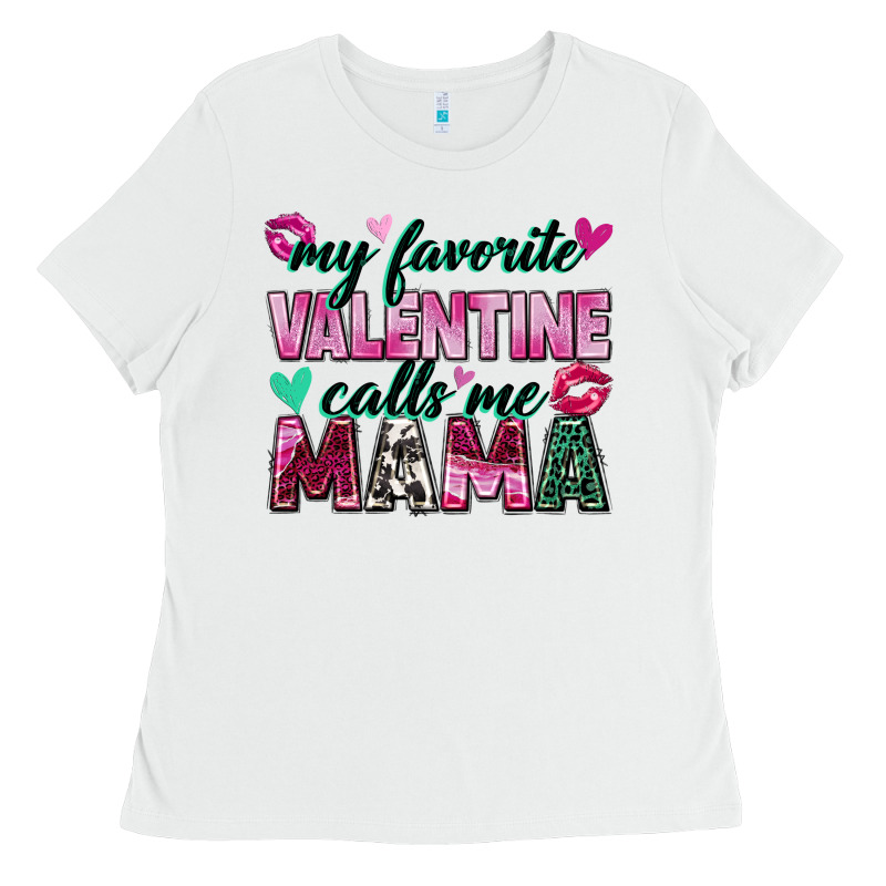 My Favorite Valentine Calls Me Mama Ladies Tee by Zillion Design Studio | Teevron