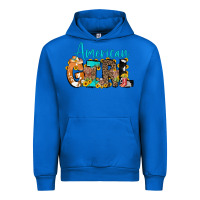 Cobalt American Girl, western Cowhide Urban Hoodie - CowCowDesign