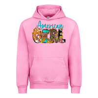 Fuchsia Pink American Girl, western Cowhide Urban Hoodie - CowCowDesign