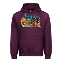 Mauve Wine American Girl, western Cowhide Urban Hoodie - CowCowDesign