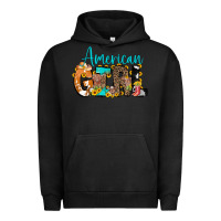Pigment Black American Girl, western Cowhide Urban Hoodie - CowCowDesign