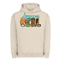 Pigment French Oak American Girl, western Cowhide Urban Hoodie - CowCowDesign