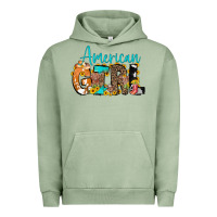 Pigment Oil Green American Girl, western Cowhide Urban Hoodie - CowCowDesign