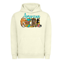 Pigment Pistachio American Girl, western Cowhide Urban Hoodie - CowCowDesign