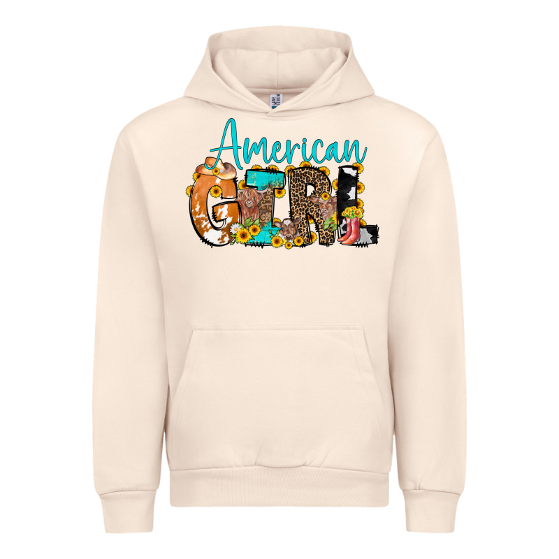 American Girl, Western Cowhide Urban Hoodie by CowCowDesign | Teevron
