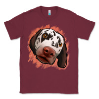 Burgundy dalmatians peach glitter background Classic Tee - Jasminsmagicworld