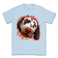 Dusty Blue dalmatians peach glitter background Classic Tee - Jasminsmagicworld
