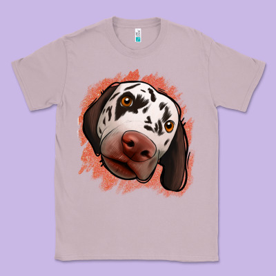Dalmatians Peach Glitter Background Classic Tee Designed By Jasminsmagicworld